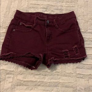 Maroon Vanilla Star adjustable youth shorts